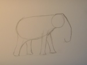как нарисовать слона карандашом поэтапно