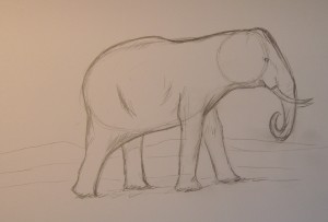 как нарисовать слона