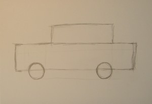 нарисовать автомобиль карандашом поэтапно