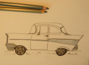 нарисовать автомобиль карандашом поэтапно