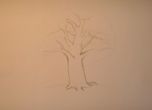 как нарисовать дерево поэтапно