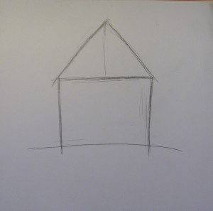 как нарисовать дом карандашом