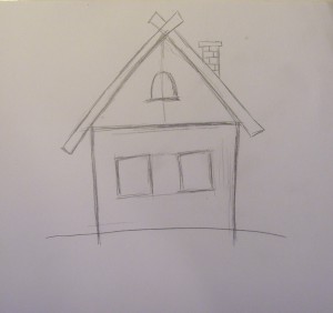 как нарисовать дом карандашом поэтапно