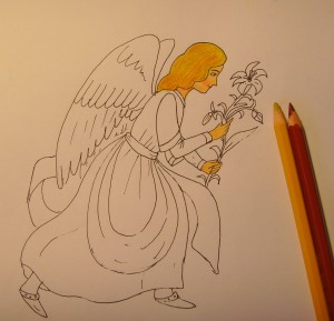 как нарисовать ангела карандашом поэтапно