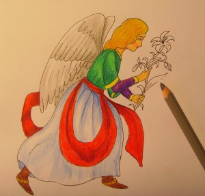 как нарисовать ангела карандашом