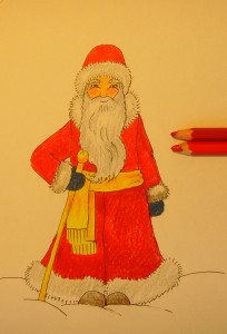 как рисовать Деда Мороза