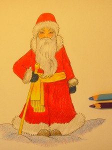 как нарисовать Деда Мороза поэтапно