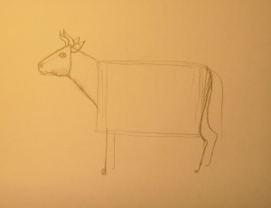 корова карандашом