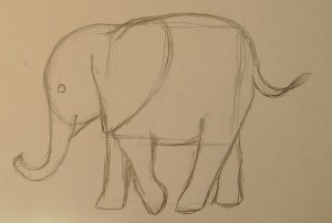 как нарисовать слоненка карандашом поэтапно