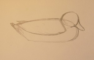 утка нарисованная карандашом