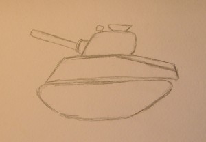 как нарисовать танк карандашом