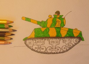 как нарисовать танк поэтапно