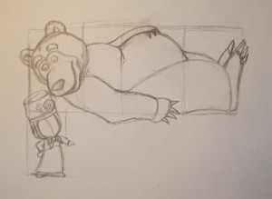 Маша и медведь рисовать