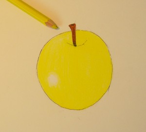 яблоко карандашом