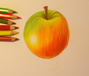 как нарисовать яблоко поэтапно