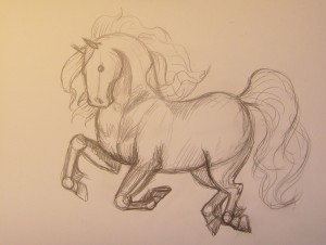 как нарисовать лошадь карандашом