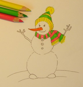 как нарисовать снеговика поэтапно карандашом