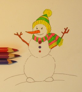 как нарисовать снеговика поэтапно