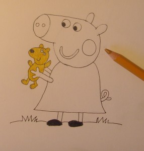 как нарисовать свинку пеппу карандашом поэтапно