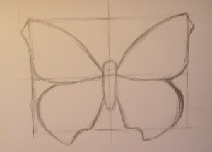 нарисовать бабочку поэтапно карандашом