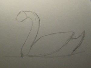 нарисовать лебедя карандашом