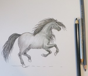рисунок бегущего коня