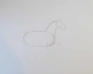 как нарисовать коня карандашом поэтапно