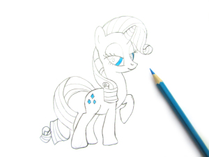 как нарисовать пони Рарити карандашом