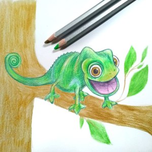 рисовать хамелеона