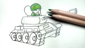 как нарисовать танк карандашом поэтапно