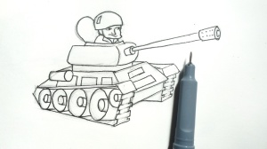 как нарисовать танк поэтапно
